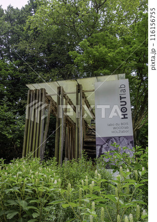 Meise Botanical Garden in Belgium. Woodlab, wood laboratory Meise Botanical Garden in Belgium. Woodlab, wood laboratory 116156755