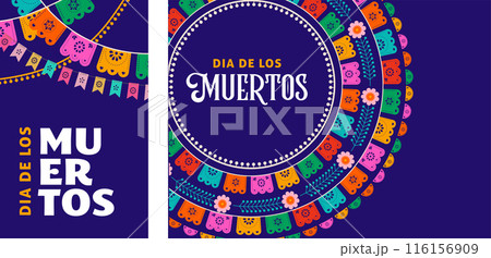 Day of the Dead, Dia de los Muertos, Mexican holiday. Vector poster, banner and card in modern 116156909