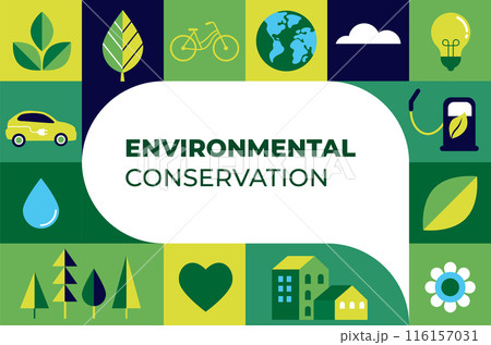 Environmental concept design. Happy Earth Day, geometric modern trendy illustrations of ecology 116157031