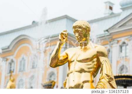 sculpture in fountain in Peterhof Palace park, Saint-Petersburg 116157123