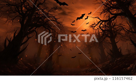 bats on spooky background, halloween concept 116157462