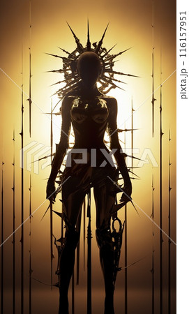dark fantasy woman silhouette, mystery witch or chost concept, generative AI dark fantasy woman silhouette, mystery witch or chost concept, generative AI 116157951