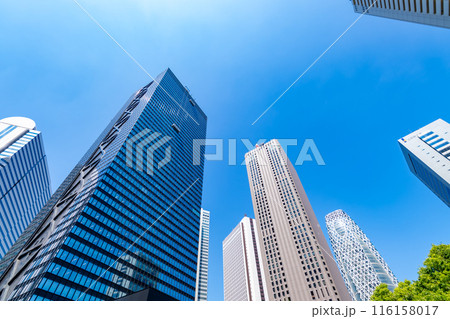 新宿副都心 初夏の青空と高層ビル街の風景 2024.06 b-1 新宿副都心 初夏の青空と高層ビル街の風景 2024.06 b-1 116158017