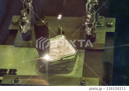 The additive 3D metal printing machine operation. 116158311