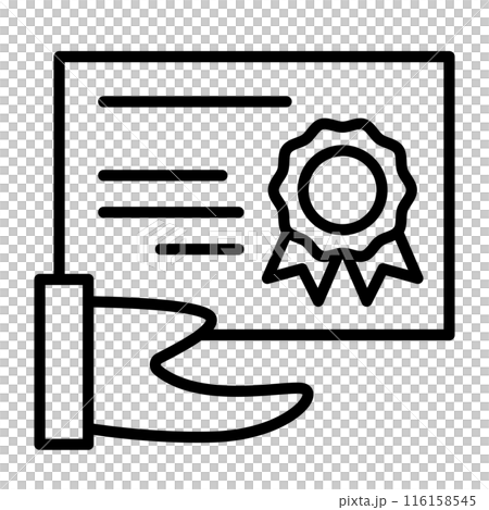 認定書を受け取るアイコン 116158545