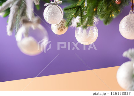 Christmas background with balls 116158837