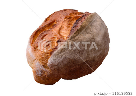 A loaf of brown bread with grains of cereals 116159552