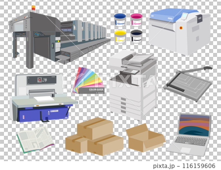 Printing industry illustration set 116159606