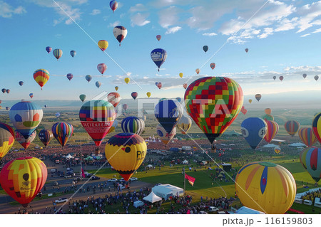 hot air balloon festival flying. Ai generative 116159803