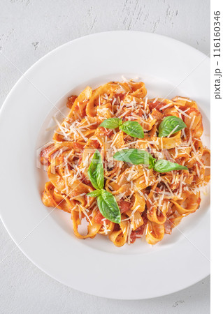 Pasta with tomato sauce 116160346