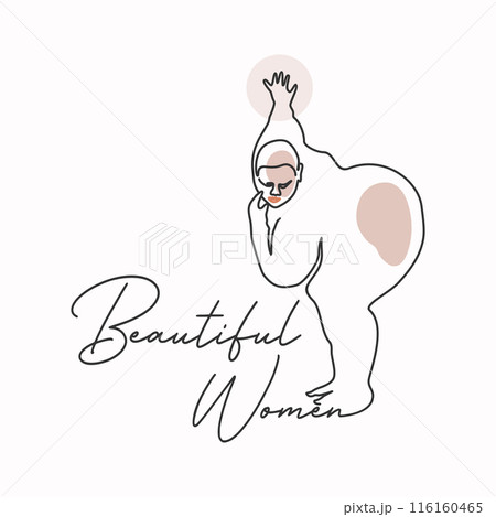 Big Beautiful Woman body with continuous line 116160465