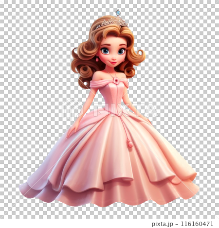 Beautiful fairytale princess in luxurious pink dress Beautiful fairytale princess in luxurious pink dress 116160471