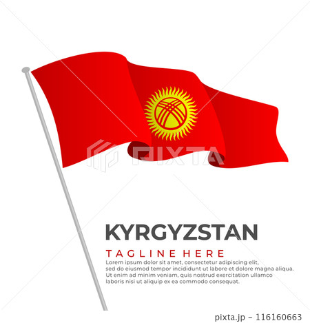 Template vector Kyrgyztan flag modern design Template vector Kyrgyztan flag modern design 116160663