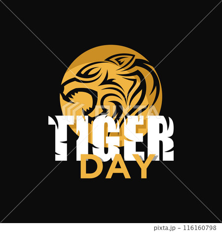 Vector letter of Tiger Day with Abstract head Tiger Vector letter of Tiger Day with Abstract head Tiger 116160798