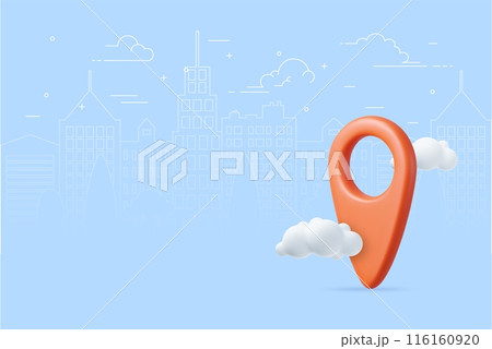 3d Mark location. Locate pin gps map. 116160920