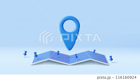 3d Locator mark on map 116160924