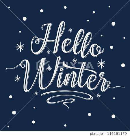 Hello Winter handlettering inscription Hello Winter handlettering inscription 116161179