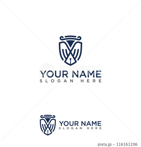 Outline shield for Law logo creative design template Outline shield for Law logo creative design template 116161206