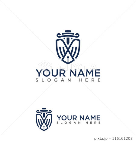 Outline shield for Law logo creative design template Outline shield for Law logo creative design template 116161208
