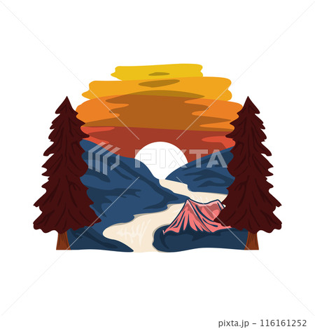 Outdoor Camp logo template before the night come 116161252