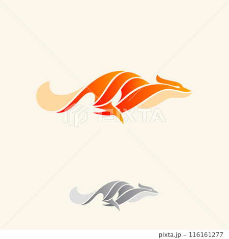 Abstract Running Fox logo gradient colorful style 116161277