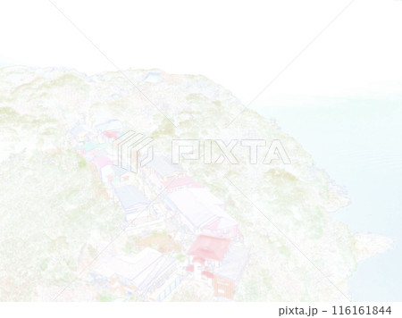 江ノ島の鳥瞰風景。イラスト風の写真。 116161844