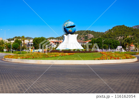 Pearl inside globe monument in Marmaris in Turkey 116162054