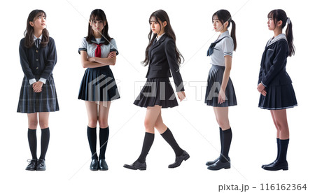 白背景に女子高生「AI生成画像」 白背景に女子高生「AI生成画像」 116162364