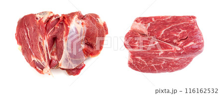 Fresh raw beef steak isolated on white background Fresh raw beef steak isolated on white background 116162532