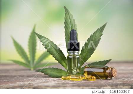 Cannabis extract oil in a small bottle, Marijuana Cannabis extract oil in a small bottle, Marijuana 116163367