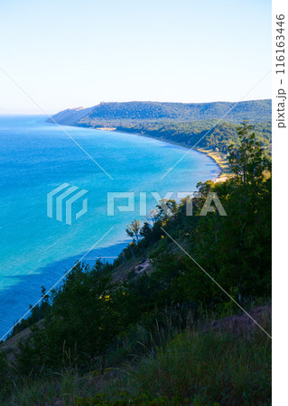 Breathtaking Aerial View of Empire Coastal Landscape in Michigan Breathtaking Aerial View of Empire Coastal Landscape in Michigan 116163446