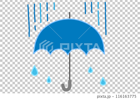 Rain and blue umbrella illustration 116163775