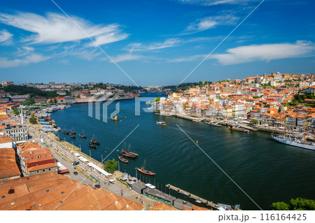 Aerial view of Porto city, Portugal, on sunset Aerial view of Porto city, Portugal, on sunset 116164425