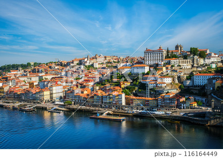 View of Porto city, Portugal, on sunset 116164449