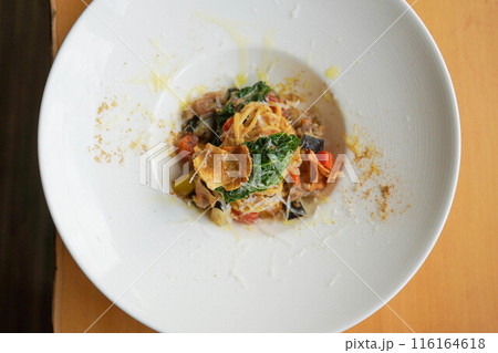 ちりめんキャベツとカラスミのパスタ 116164618