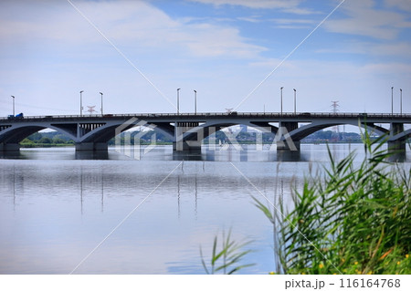 手賀沼と手賀大橋（千葉県） 116164768