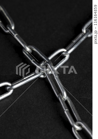 steel chain links connected together 116164859