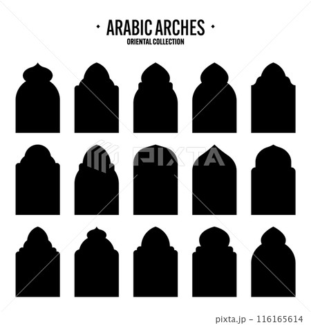 Islamic frames, oriental style objects. Arabic shapes, windows and arches. Traditional ornamental banner, frame. Muslim holidays, Ramadan Kareem. Modern eastern architecture. Vector illustration Islamic frames, oriental style objects. Arabic shapes, windows and arches. Traditional ornamental banner, frame. Muslim holidays, Ramadan Kareem. Modern eastern architecture. Vector illustration 116165614