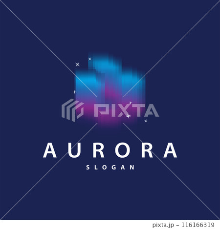 Aurora Light Wave Sky View Logo, Simple Abstract Templet Illustration Design Aurora Light Wave Sky View Logo, Simple Abstract Templet Illustration Design 116166319