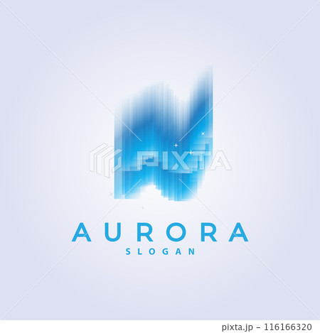 Aurora Light Wave Sky View Logo, Simple Abstract Templet Illustration Design 116166320