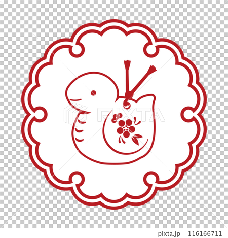 Illustration of a snake ornament on a snowflake pattern 116166711