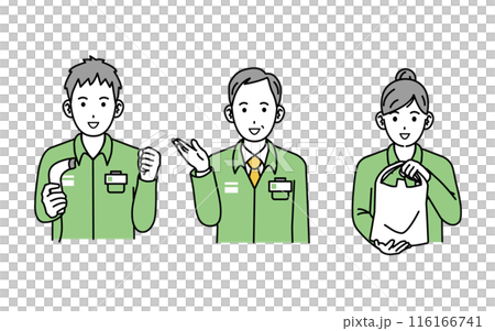 快樂工作的便利商店店員的插圖 116166741