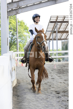 乗馬を楽しむ女性 116167304