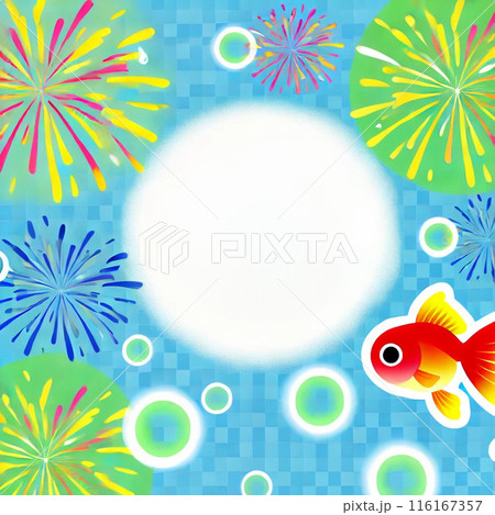 夏祭りの花火と金魚 116167357