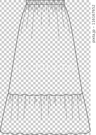 Gathered skirt [hanger illustration] 116167652