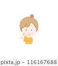 女性_お団子頭_ため息 116167688