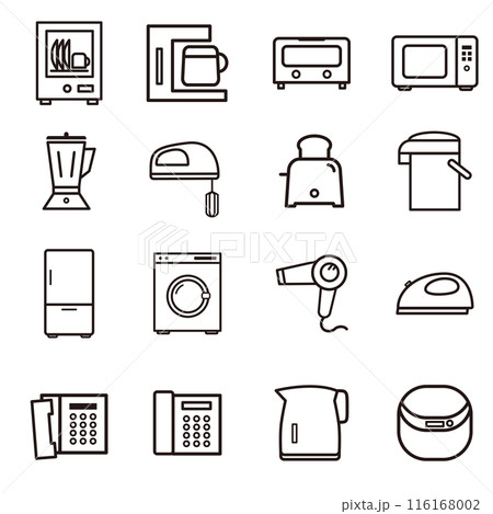 家電製品のアイコンセット 116168002