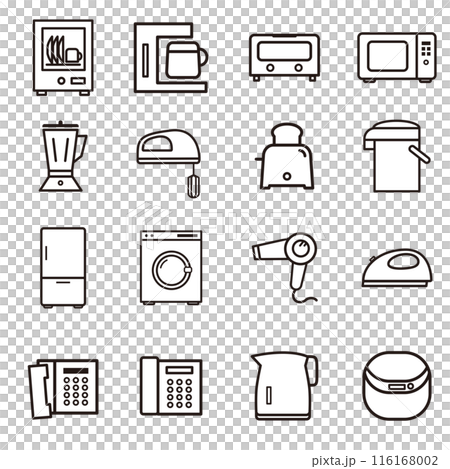 家電製品のアイコンセット 116168002