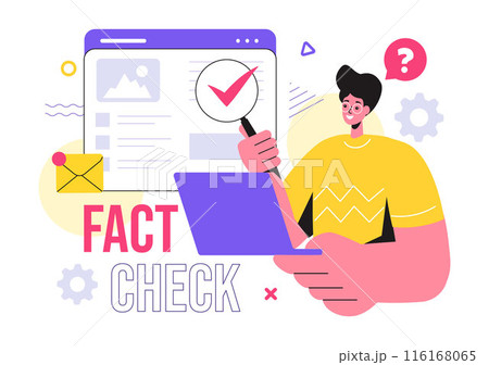 Fact or Fake Check News Vector Illustration with Myths vs Facts for Thorough Verification and Evidence Comparison in a Flat Cartoon Style Background Fact or Fake Check News Vector Illustration with Myths vs Facts for Thorough Verification and Evidence Comparison in a Flat Cartoon Style Background 116168065