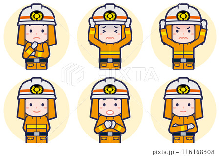 男性消防士のポーズセット_05 男性消防士のポーズセット_05 116168308